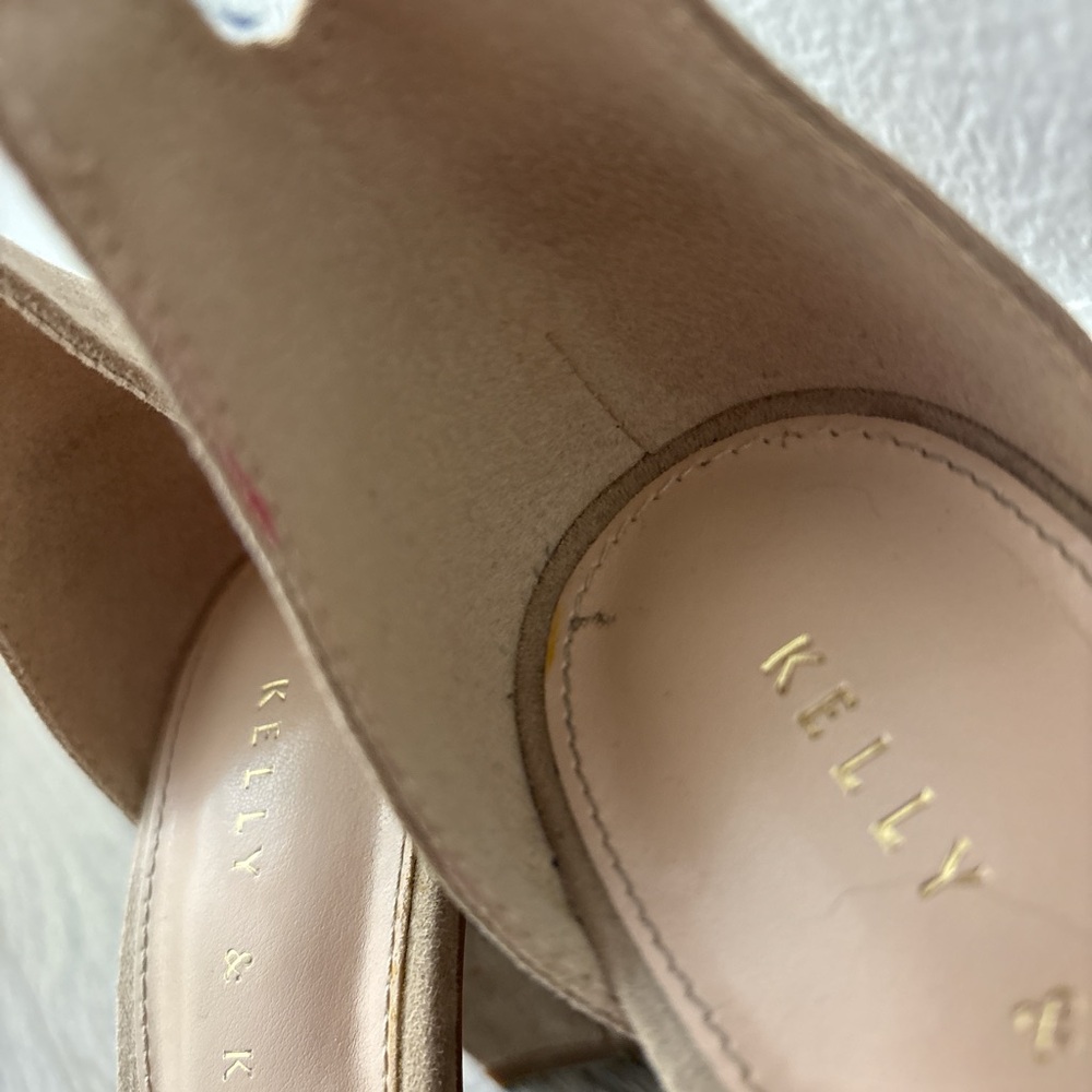 Kelly & Katie Taupe Suede Open Square Toe Heel Size 7 - Picture 5 of 7